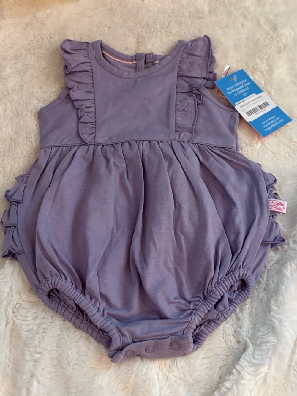NWT - Rufflebutts Icy Purple Tank Waterfall Romper